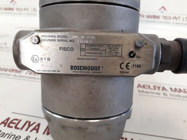 ROSEMOUNT 3051S1CD4A2E12F1KB4D2IAL4M5Q4Q8 PRESSURE TRANSMITTER