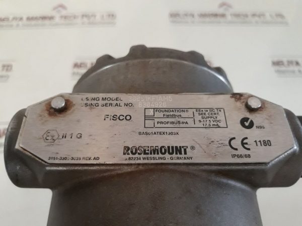 ROSEMOUNT 3051S1CG4A2E12F1KB4D2IAL4M5Q4Q8 PRESSURE TRANSMITTER