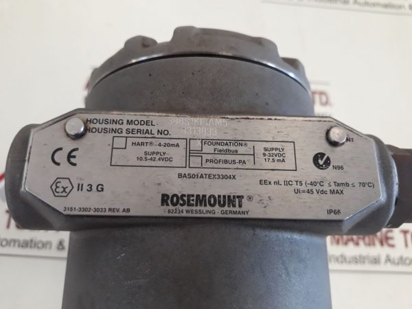 ROSEMOUNT 3051S1TG5A2A11F1KB4IAM5Q4Q8 PRESSURE TRANSMITTER