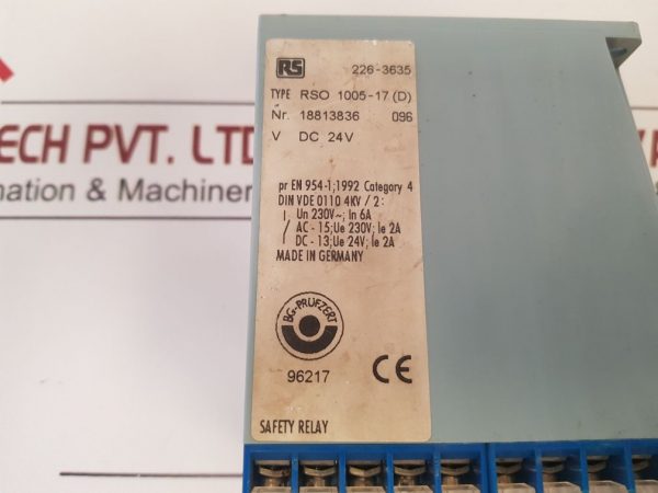 RS RSO 1005-17(D) SAFETY RELAY