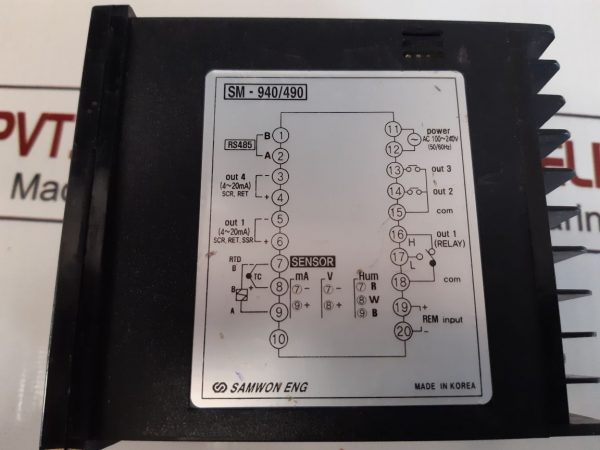 SAMWON SM-940/490 TEMPERATURE AND HUMIDITY CONTROLLER SM-940