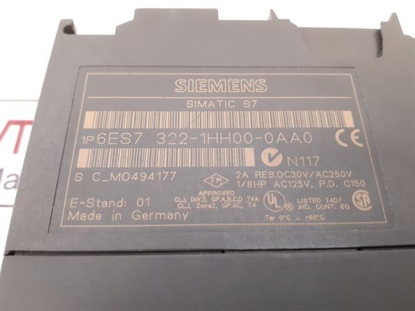 SIEMENS SIMATIC S7 SM322 6ES7 322-1HH00-0AA0 DIGITAL OUTPUT MODULE