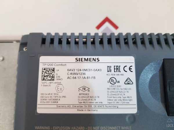 SIEMENS SIMATIC HMI 6AV2 124-0MC01-0AX0 COMFORT PANEL AND ITC