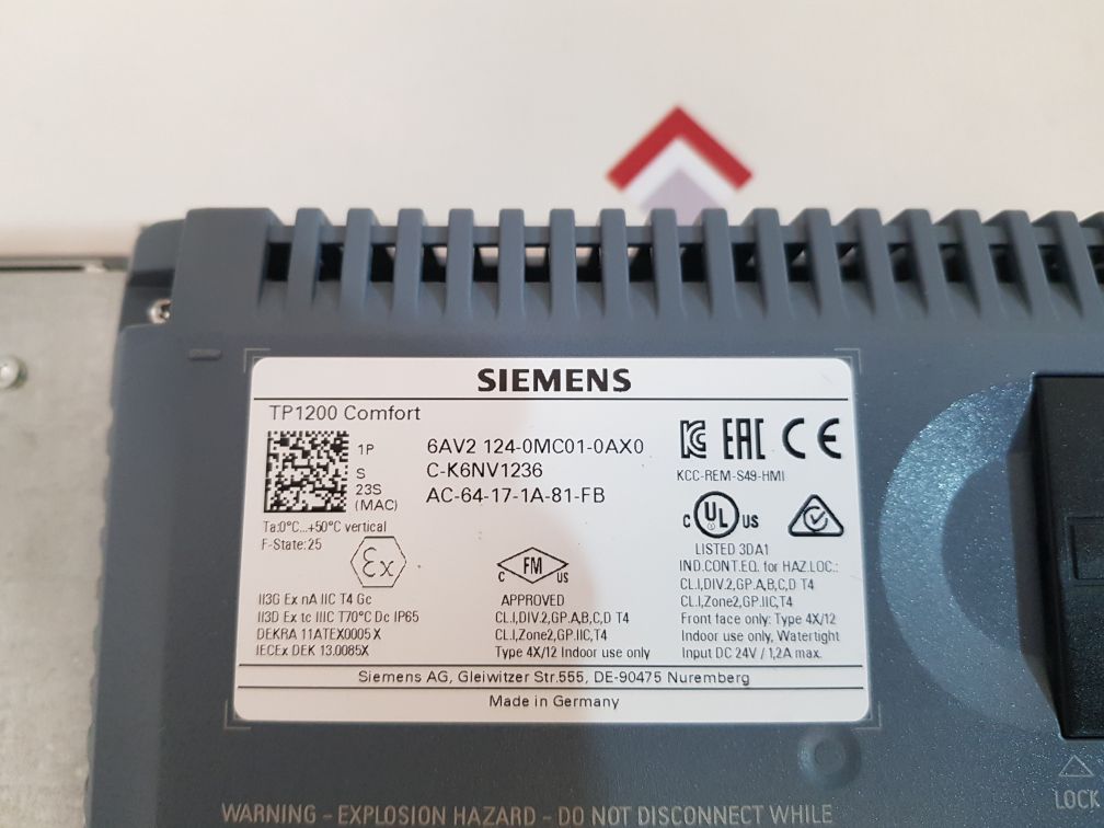 SIEMENS SIMATIC HMI 6AV2 124-0MC01-0AX0 COMFORT PANEL AND ITC - Aeliya ...