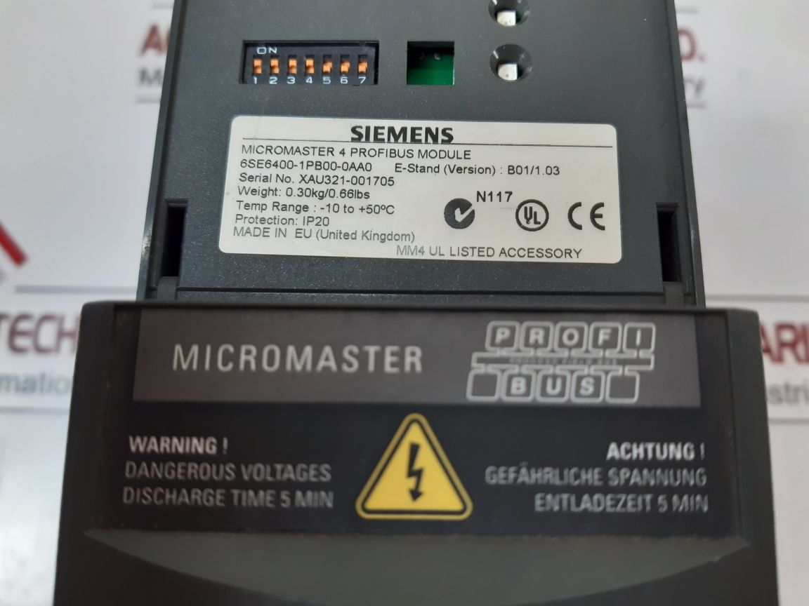 SIEMENS 6SE6420-2AB17-5AA1 MICROMASTER 4 PROFIBUS MODULE