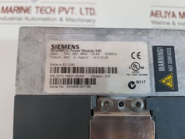 SIEMENS 6SL3040-0LA00-0AA1 SINAMICS POWER MODULE 340