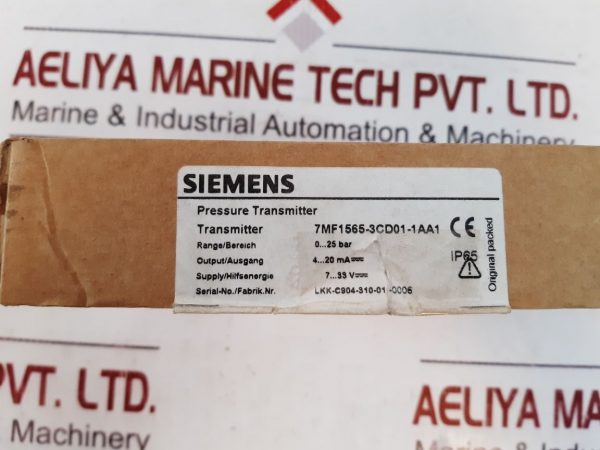 SIEMENS 7MF1565-3CD01-1AA1 SITRANS PRESSURE TRANSMITTER