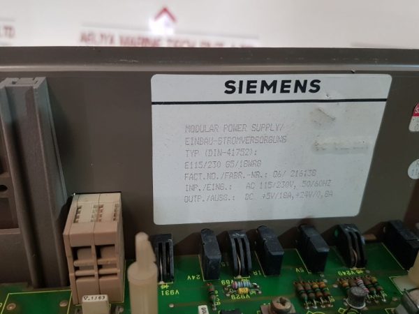 SIEMENS E115/230 G5 / 18WRG MODULAR POWER SUPPLY