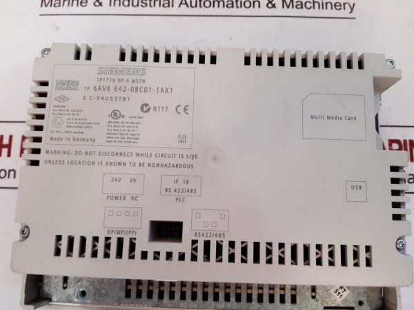 SIEMENS SIMATIC PANEL TP177B DP-6 MSTN TOUCH PANEL