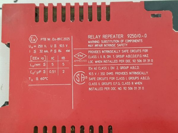 R.STAHL ICSPAK 9250/01-10 RELAY REPEATER