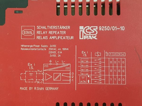 R.STAHL ICSPAK 9250/01-10 RELAY REPEATER