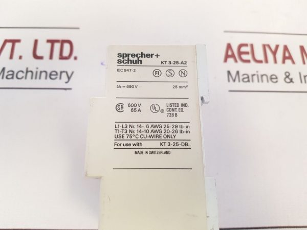 SPRECHER+SCHUH KT3-25-A2 MOTOR CIRCUIT TERMINAL MODULE