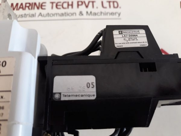 TELEMECANIQUE LR1-F160 THERMAL OVERLOAD RELAY WITH LA7-D0964
