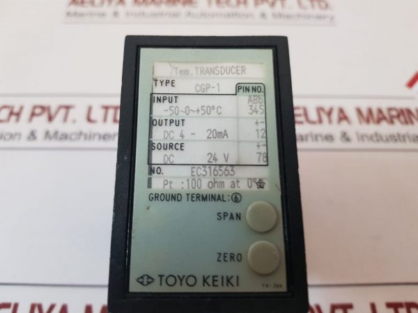 TOYO KEIKI CGP-1 TEMPERATURE TRANSDUCER ABB 345