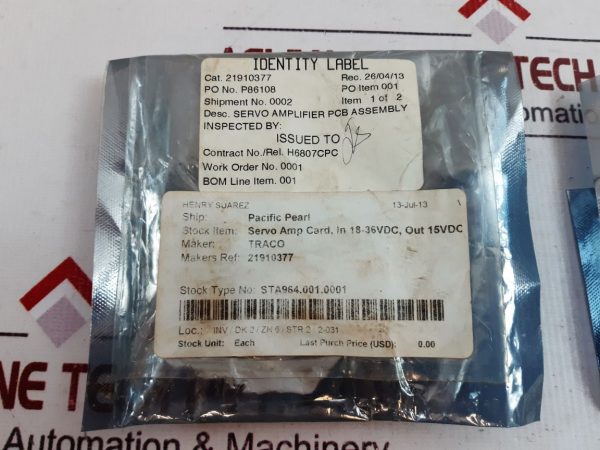 TRACO 21950377-2/3 SERVO AMPLIFIER PCB
