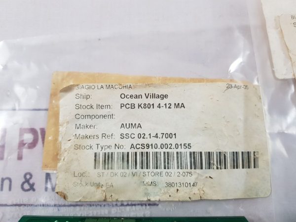 AUMA SSC 02.1-4.7001 PCB CARD