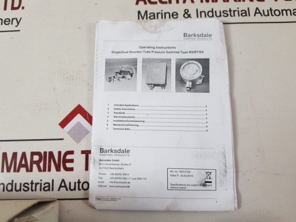 BARKSDALE B2T-H32SS PRESSURE SWITCH 0405-280