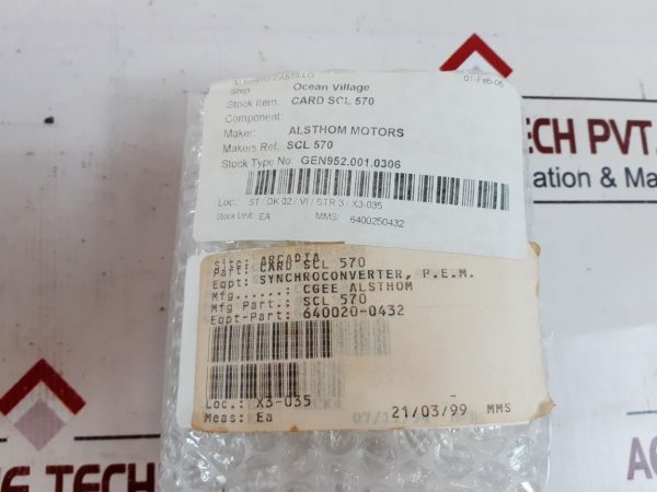CGEE ALSTHOM 640020-0432 CARD SCL570