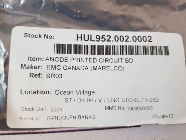 EMCS SR03 ANODE CARD