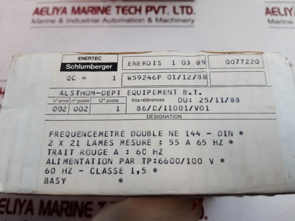 ENERTEC SCHLUMBERGER DOUBLE FREQUENCY METER 55-65 HZ