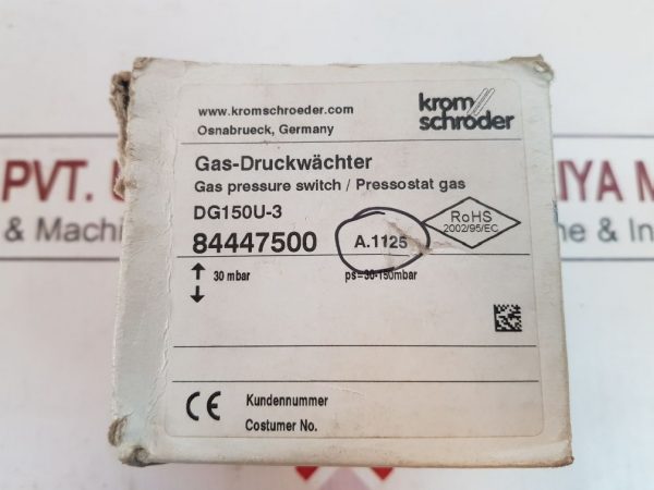 KROM SCHRODER DG150U-3 84447500 GAS PRESSURE SWITCH 84447500