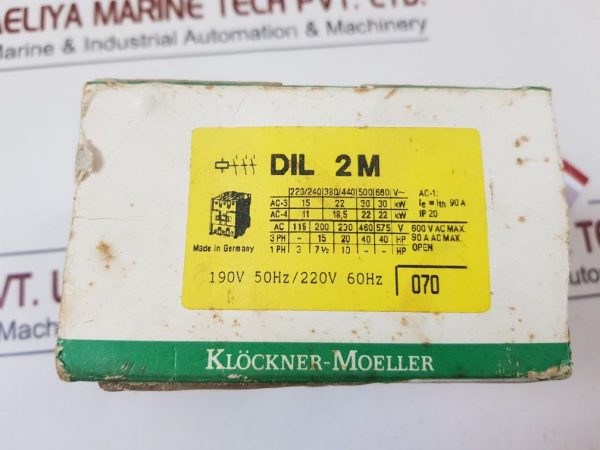 KLOCKNER-MOELLER DIL 2 M 3 POLE CONTACTOR 609357