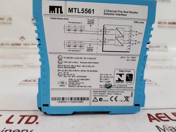 MTL MTL 5561 2 CHANNEL FIRE AND SMOKE DETECTOR INTERFACE