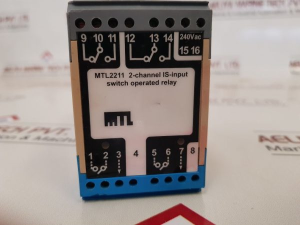 MTL MTL2211 2-CHANNEL IS-INPUT SWITCH OPERATED RELAY 2005400002