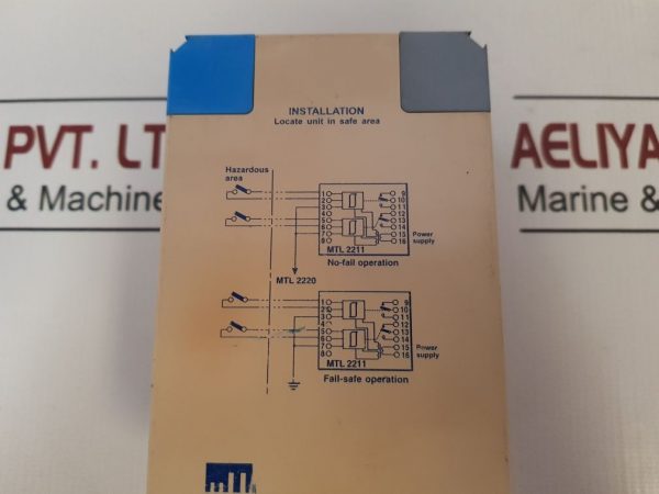 MTL MTL2211 2-CHANNEL IS-INPUT SWITCH OPERATED RELAY 2005400002