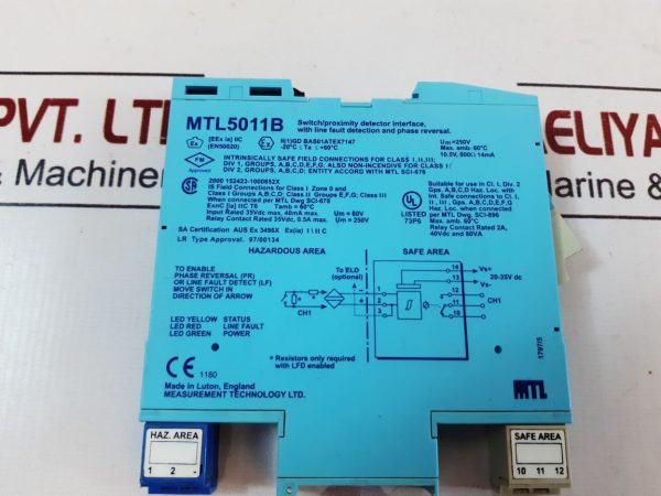 MTL MTL5011B PROXIMITY DETECTOR 20-35VDC
