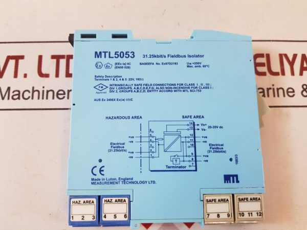 MTL MTL5053 31.25KBIT/S FIELDBUS ISOLATOR MT9942000000