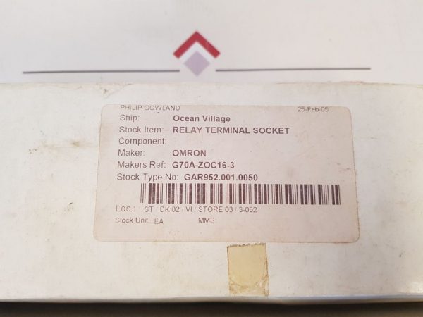 OMRON G70A-ZOC16-3 RELAY TERMINAL SOCKET DC24V