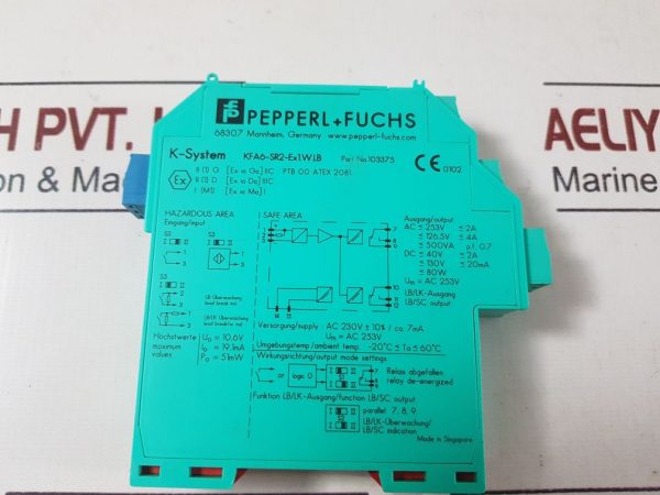 PEPPERL+FUCHS K-SYSTEM KFA6-SR2-EX1.W.LB SWITCH AMPLIFIER 103375