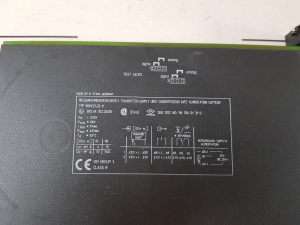 R. STAHL ICS 1000 9601 TRANSMITTER-SUPPLY UNIT 9601/23-22-11