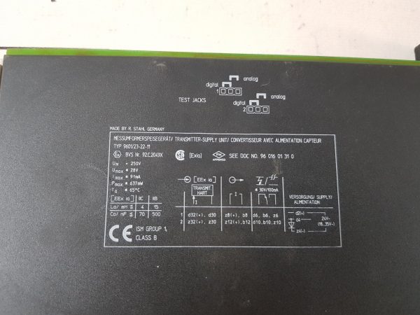 R. STAHL ICS 1000 TRANSMITTER-SUPPLY UNIT 9601/23-22-11