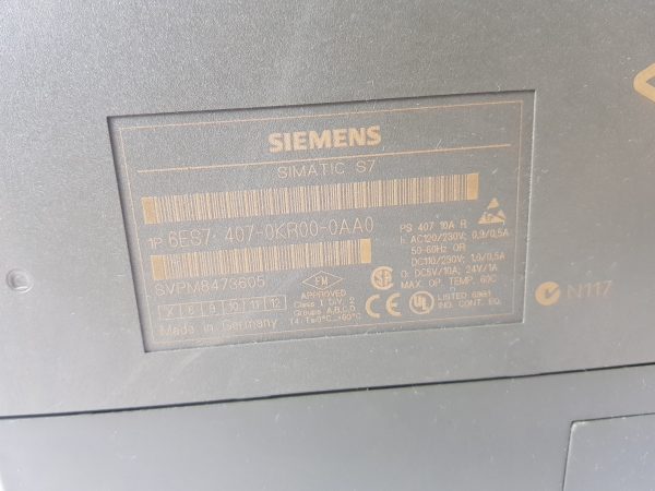 SIEMENS SIMATIC S7-400 6ES7 407-0KR00-0AA0 POWER SUPPLY MODULE