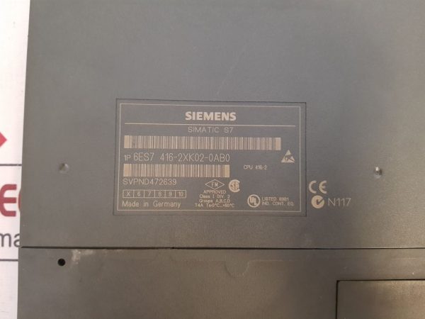 SIEMENS SIMATIC S7 CPU 416-2 6ES7 416-2XK02-0AB0 PROCESSOR MODULE