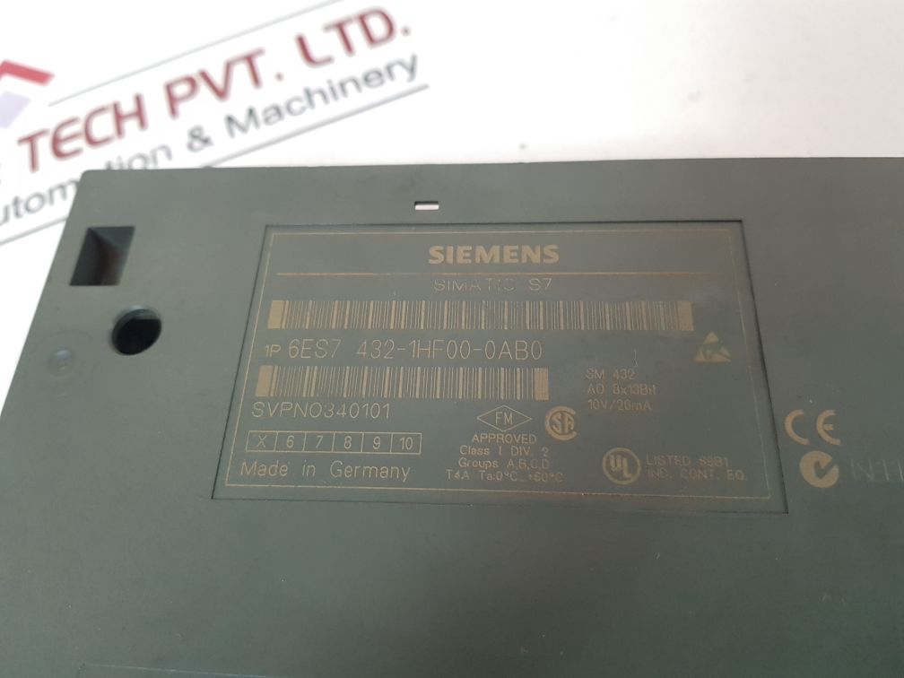 SIEMENS SIMATIC S7 6ES7 432-1HF00-0AB0 ANALOG OUTPUT MODULE SM 432