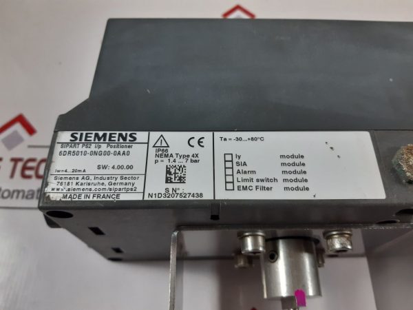 SIEMENS 6DR5010-0NG00-0AA0 ELECTROPNEUMATIC POSITIONER