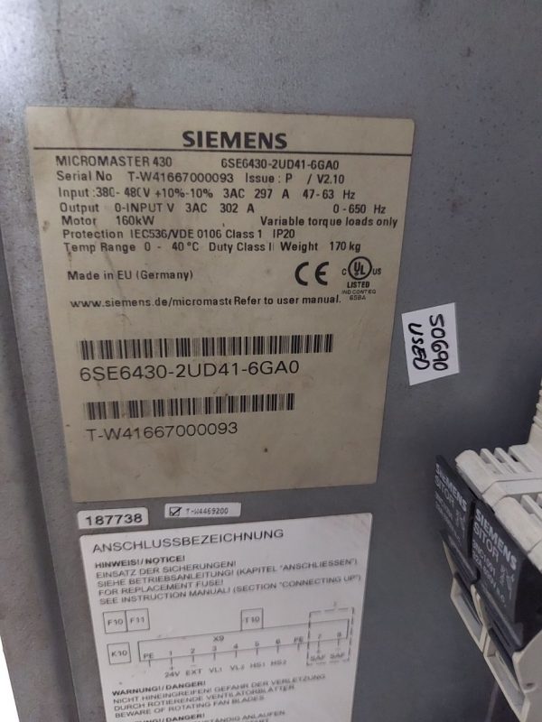 SIEMENS POWERBLOCK MICROMASTER 430 6SE6430-2UD41-6G40 