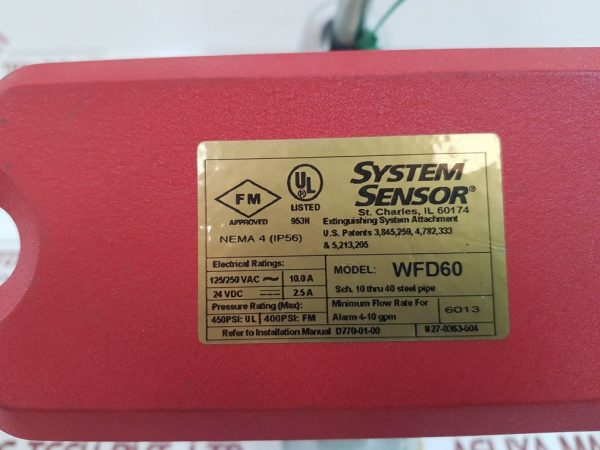 SYSTEM SENSOR WFD60 FLOW SWITCH