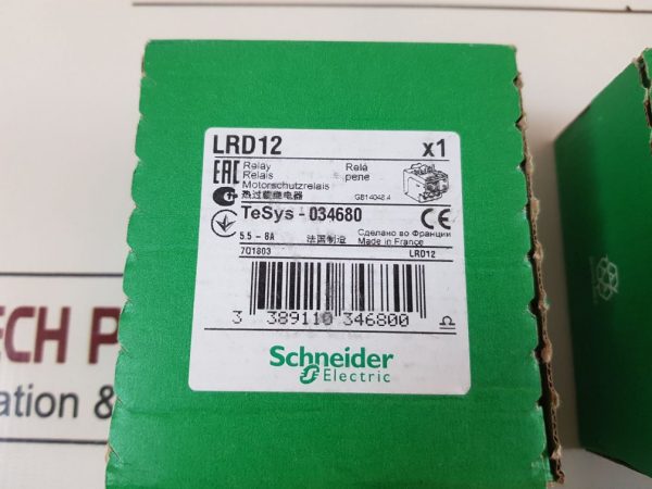 SCHNEIDER ELECTRIC / TELEMECANIQUE LRD12 THERMAL OVERLOAD RELAY