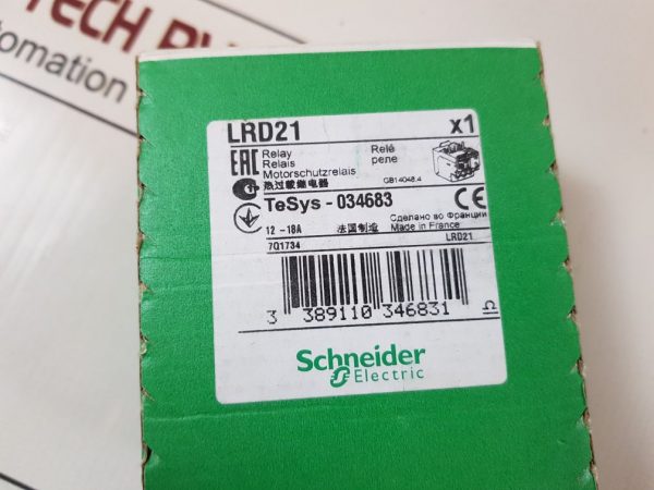 SCHNEIDER ELECTRIC TELEMECANIQUE LRD21 THERMAL OVERLOD REALY