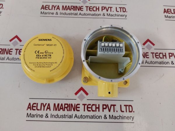 SIEMENS CERBERUS MG61-01 YELLOW GAS DETECTOR HOUSING ALUMINIUM