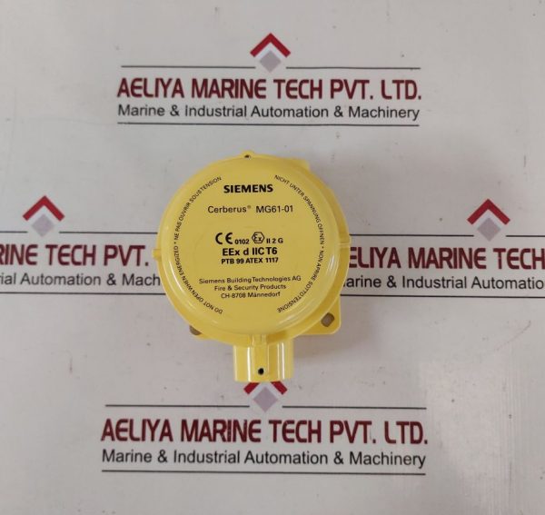 SIEMENS CERBERUS MG61-01 YELLOW GAS DETECTOR HOUSING ALUMINIUM