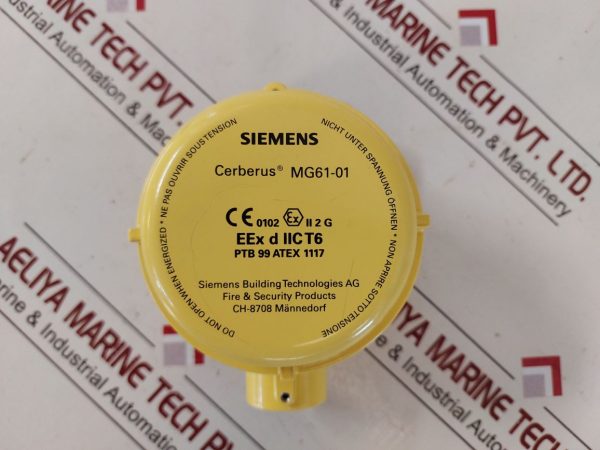 SIEMENS CERBERUS MG61-01 YELLOW GAS DETECTOR HOUSING ALUMINIUM