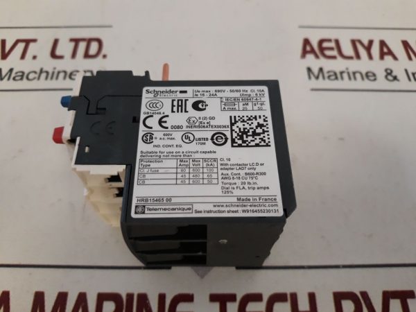 TELEMECANIQUE SCHNEIDER ELECTRIC LRD 22 THERMAL OVERLOAD RELAY HRB15465 00