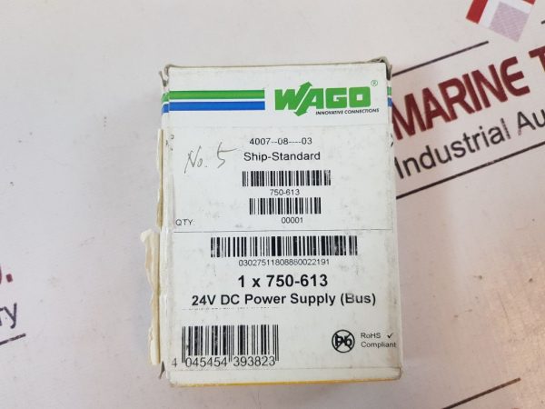 WAGO 750-613 POWER SUPPLY 24VDC
