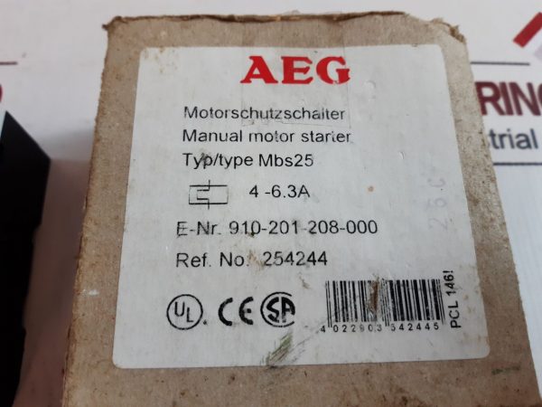 AEG MBS25 MANUAL MOTOR STARTER 254244