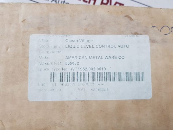 AMERICAN METAL WARE LAM-NS210-120 LIQUID LEVEL CONTROL AUTO 649529